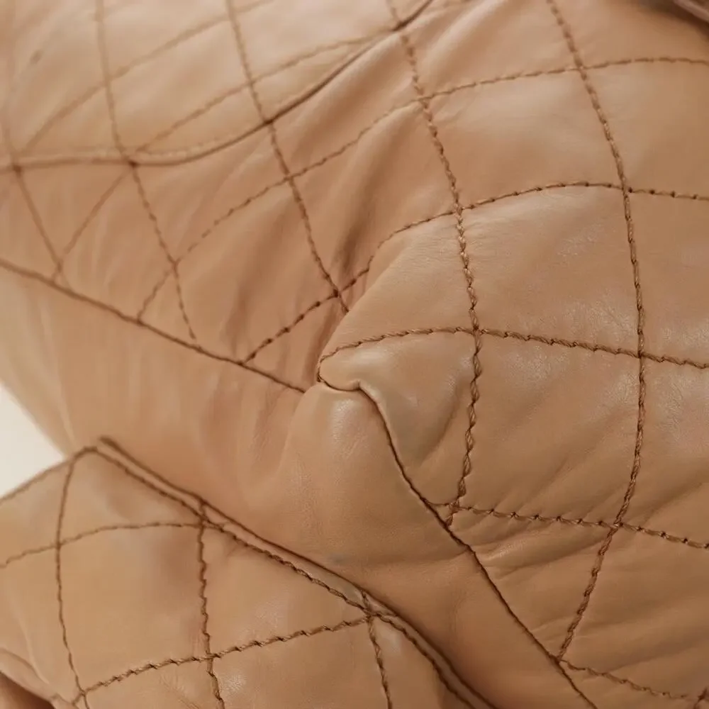 Chanel Matelasse Lambskin Chain Backpack Beige